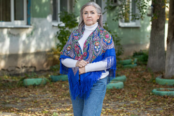 Portrait of an elderly woman - a villager