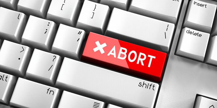 Abort - computer keyboard - 3D illustration