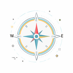 Modern Stylized Compass for Navigation