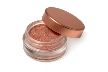 Rose gold shimmer body scrub in container