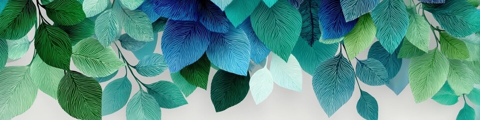 Fresh Green Leaf Border Illustration for Eco-Themed Design
