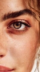 Fototapeta premium Close-up View of a Persons Eye Highlighting Unique Features and Natural Beauty