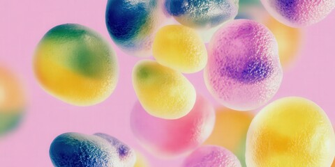 Macro pattern of overlapping rounded membranes forming translucent organic clusters.