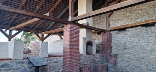 The Fortress of Deva. It is a fortress located in the city of Deva, Hunedoara County, Romania, on top of a volcanic hill. View from the inner courtyard.