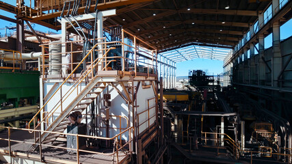 View of a mineral processing plant built with metal structures