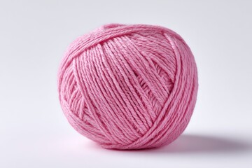 Bright Pink Yarn Ball Ready for Knitting and Crafting Projects at Home or in a Workshop