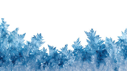 Frosty ice crystal border creating a decorative winter scene for seasonal design