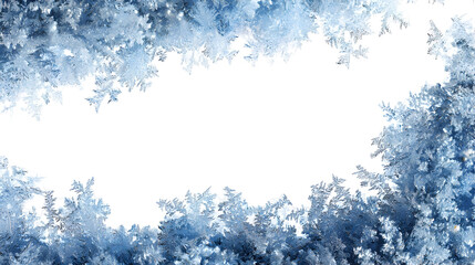 Frosty ice crystal border design for winter decorations and holiday cards