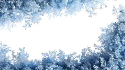 Frosty ice crystal border design for winter decorations and holiday cards
