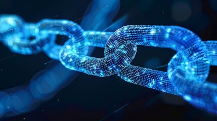 3d visualization of blockchain concept  a chain of digital codes representing data security