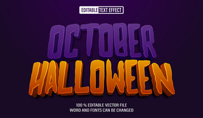 Editable 3d text style effect - October Halloween text effect Template