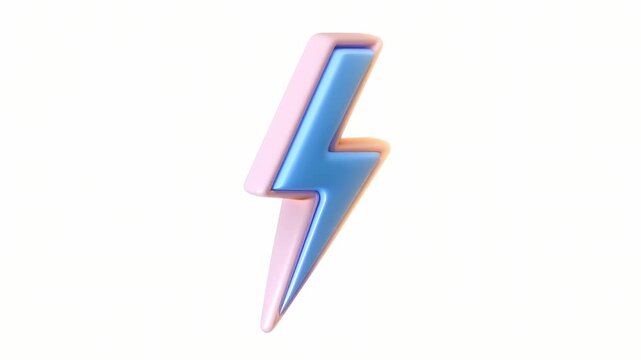 A stylized lightning bolt icon in pink and blue colors against a white background.