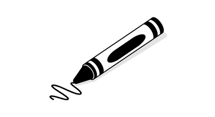 Simple black and white crayon drawing with scribble on white background