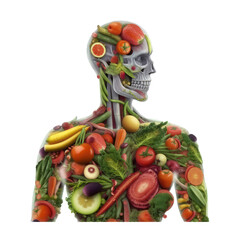  human body  made of vegetables without background isolated