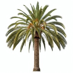 Palm Tree Isolated Tropical Plant, Exotic Nature, White Background, isolated on white background