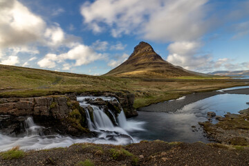 Kirkjufell with waterfall