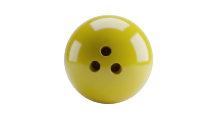 Yellow bowling ball isolated on transparent background