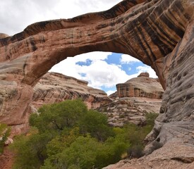 Kachina Arch, a natural stone arch found in Natural Bridges National Monument in Utah, part of the Colorado River watershed. 