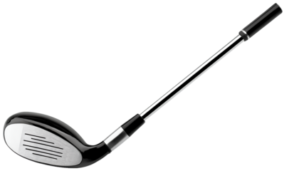 black and white golf club isolated on a transparent