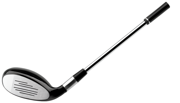 black and white golf club isolated on a transparent