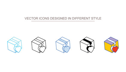 Care package icon design with white background stock illustration