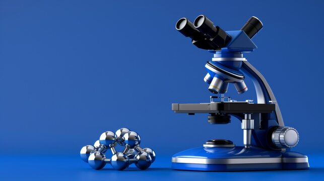 3d illustration of laboratory science and chemistry concepts on a vibrant blue background