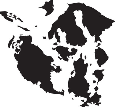 San Juan Islands Map and Silhouette Shape Washington Archipelago