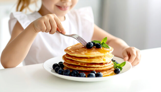 Mädchen ist Pancakes - Powered by Adobe