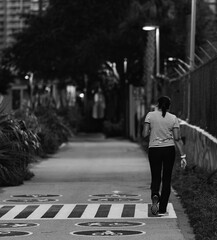 woman  walking in the street