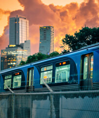 train in miami Brickell transport metro rail 