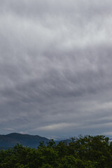 storm clouds over the mountains