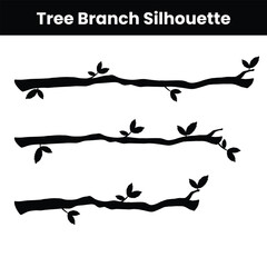Obraz premium A set of tree branch silhouettes isolated over white background showing natural shapes and organic designs perfect for nature illustration botanical artwork and vector design projects