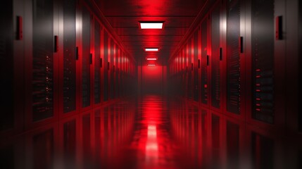 3d illustration showcasing server racks in a modern data center environment with advanced technology