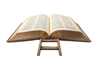 Obraz premium Ladder leading up into a floating open book symbolizing knowledge, imagination, and learning journey isolated on transparent background PNG