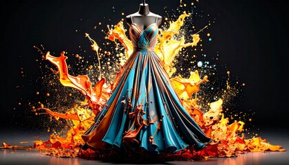 Farbexplosion am Kleid  Bunte Mode