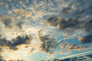 sunset sky with clouds