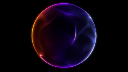 Minimal blue glowing sphere with soft digital reflections and smooth luminous motion on dark background. Abstract design.