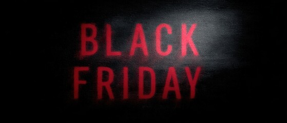 black friday sale poster, dark background with bold red text