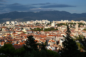 Naklejka premium Split, Croatia. Panorama the city of Split. Top view on the Old Town of Split.