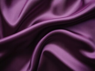 Smooth purple silk fabric drapes with gentle folds catching the light. The smooth purple silk fabric flows in soft waves creating elegant folds.