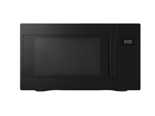 Obraz premium Black microwave oven with display, isolated on transparent background