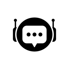AI chatbot customer service communication flat icon
