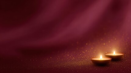 diwali banner with gold glitter and traditional oil lamps, festive marketing background