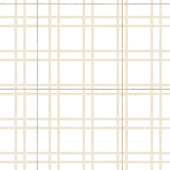 Seamless light beige checkered pattern and with jagged edges. Repeat pattern abstract checkered with jagged edges geometric design. Minimalist watercolor background for textile