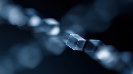 abstract digital blockchain with connected blocks and crypto icons