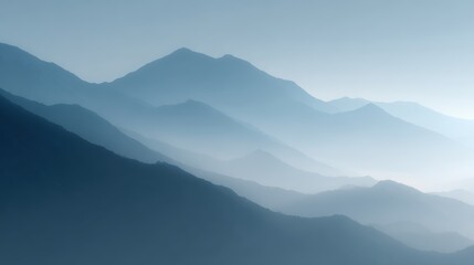 Naklejka premium mountain range under morning mist