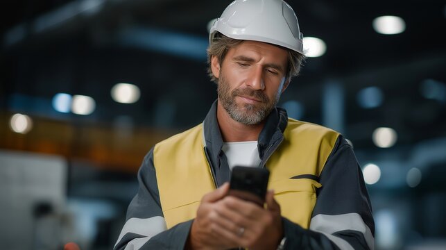 Industrial worker labeling product with blockchain-enabled QR identifier, emotion of focus visible, representing secure traceability, supply chain automation, and distributed ledger technology in