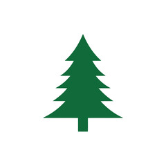 christmas tree, evergreen, pine tree, conifer, tree, silhouette, icon, symbol, nature, winter, holiday, green, isolated, white background, graphic, design element, simple, flat, vector, seasonal, deco