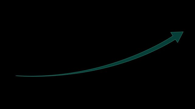 Business growth arrow and graph chart animation. Success concept-business line arrow. Business growth concept in allusive graph chart showing marketing sales profit increasing to future target .