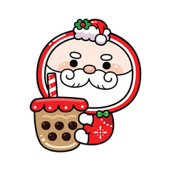 Happy Little Santa Claus Hugs Boba Milk Tea